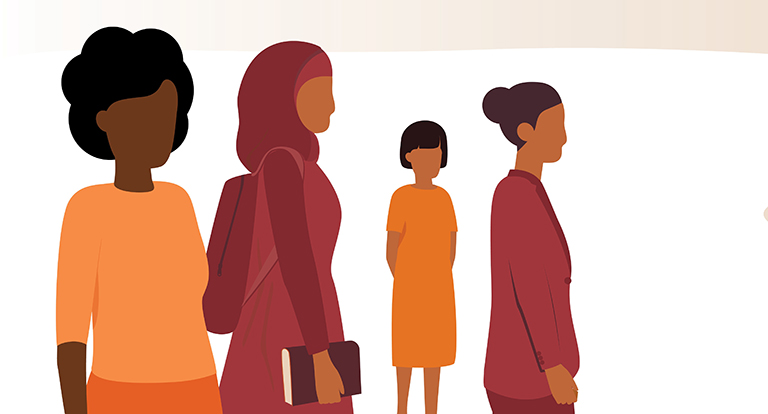 Illustration: women and a girl