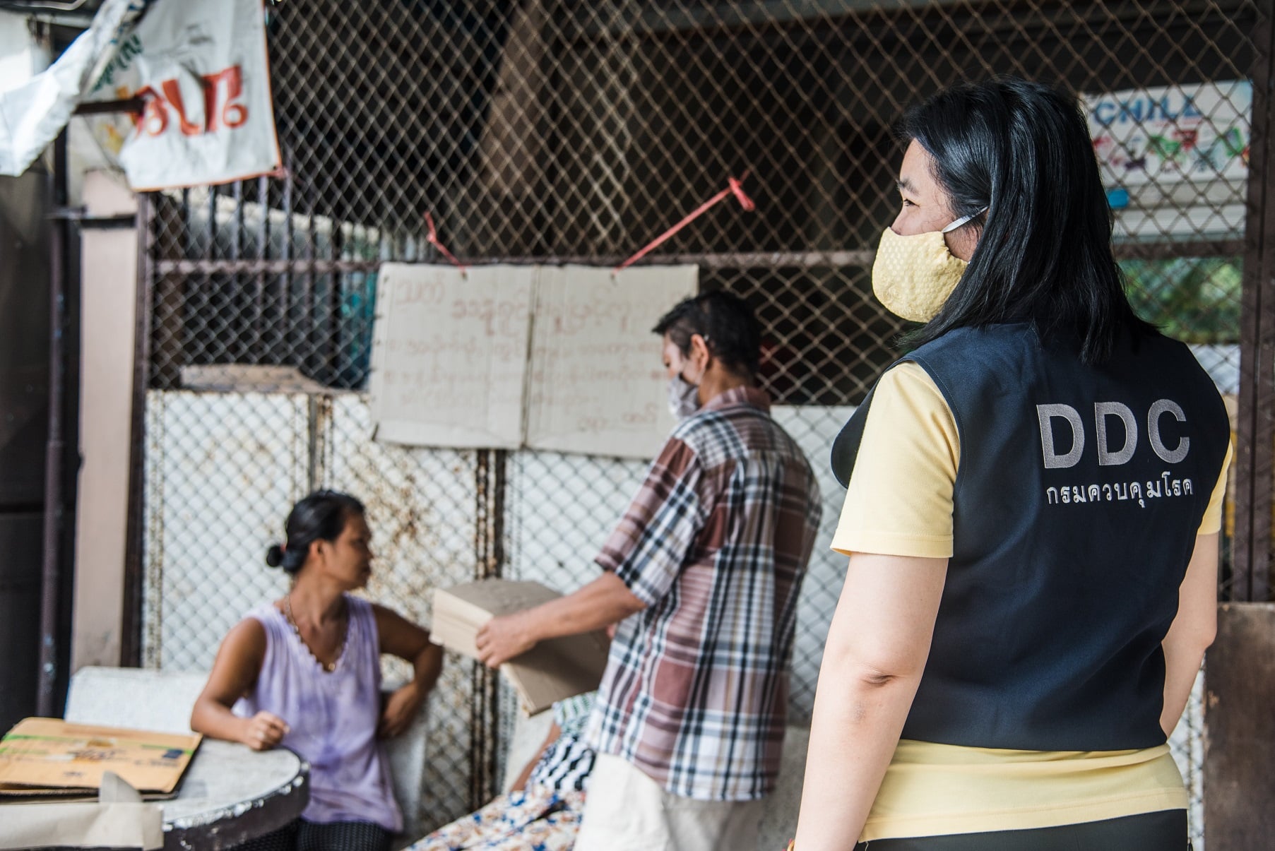 Department of Disease Control representative at Samut Sakhon migrant worker's village camp Department of Disease Control representative at Samut Sakhon migrant worker's village camp